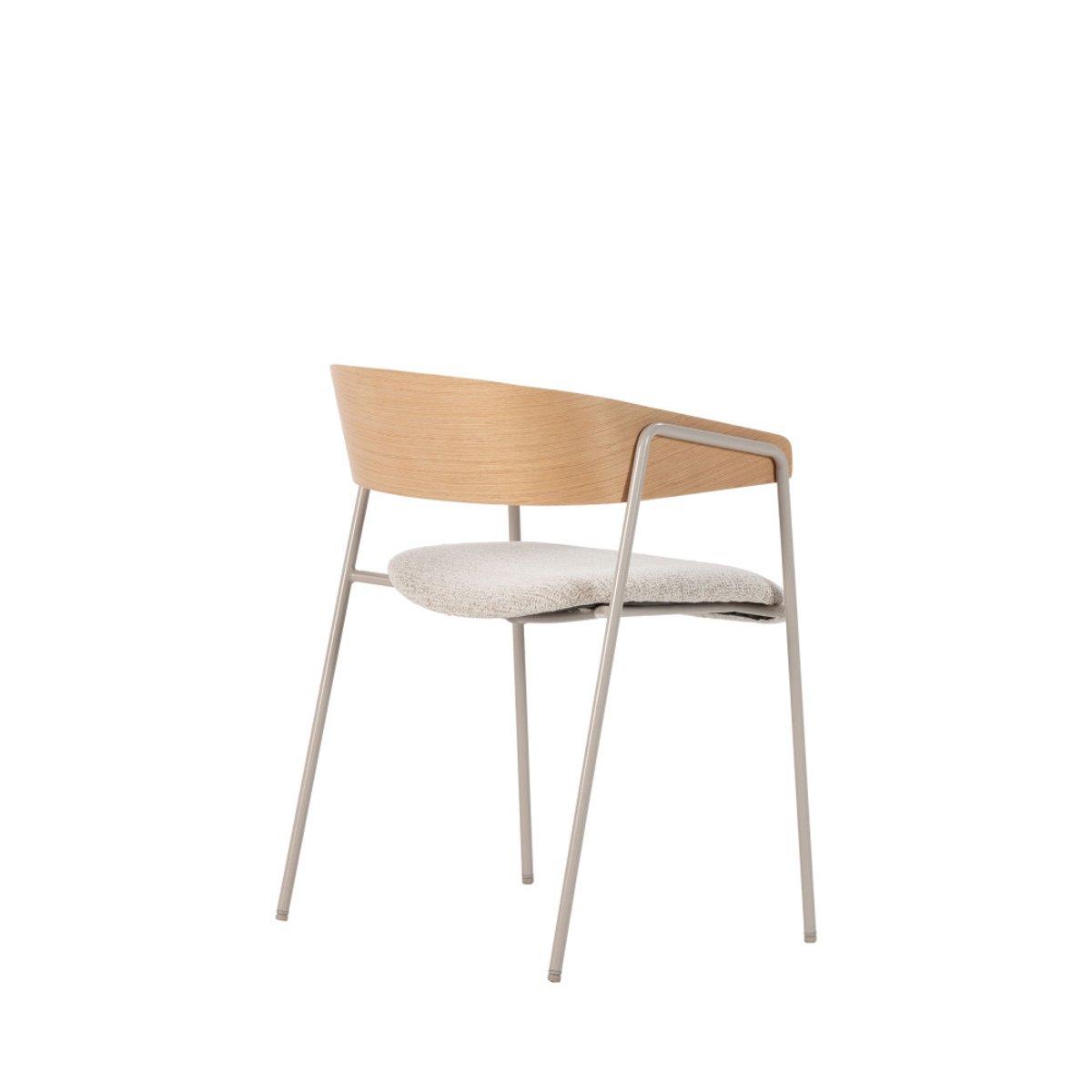 Lot de 2 fauteuils de table en tissu, bois et métal- OPNA beige, DRAWER