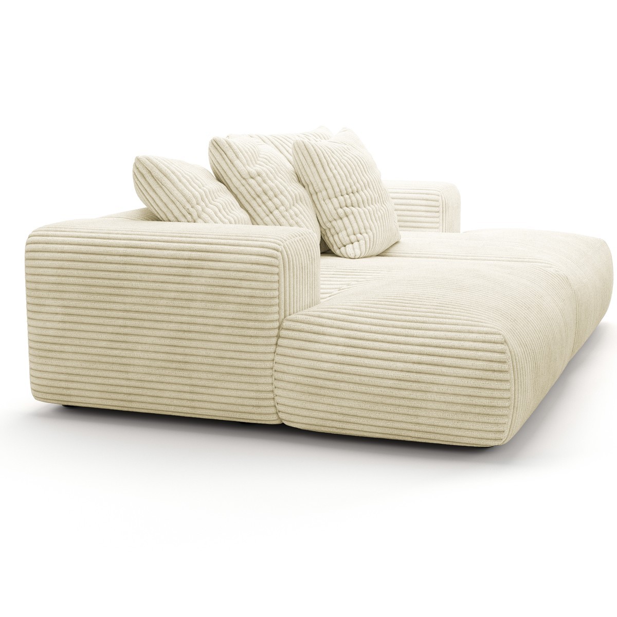 Canapé 3 places en velours côtelé - BELVIA beige, HOMIFAB