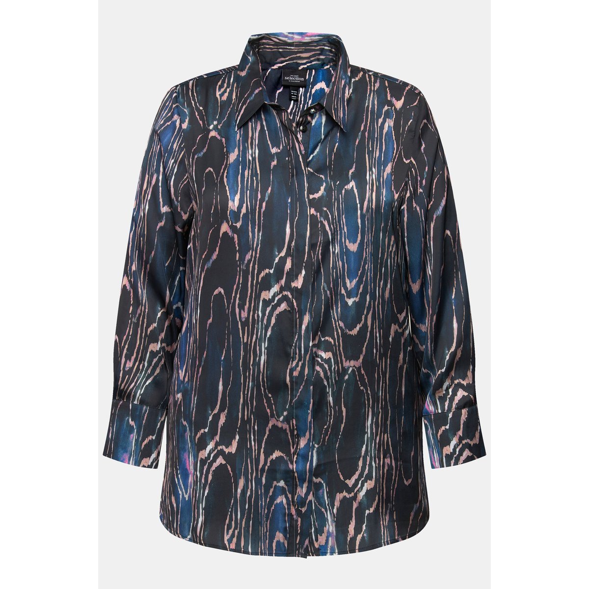 Chemisier en soie, col chemise marine foncé, ULLA POPKEN