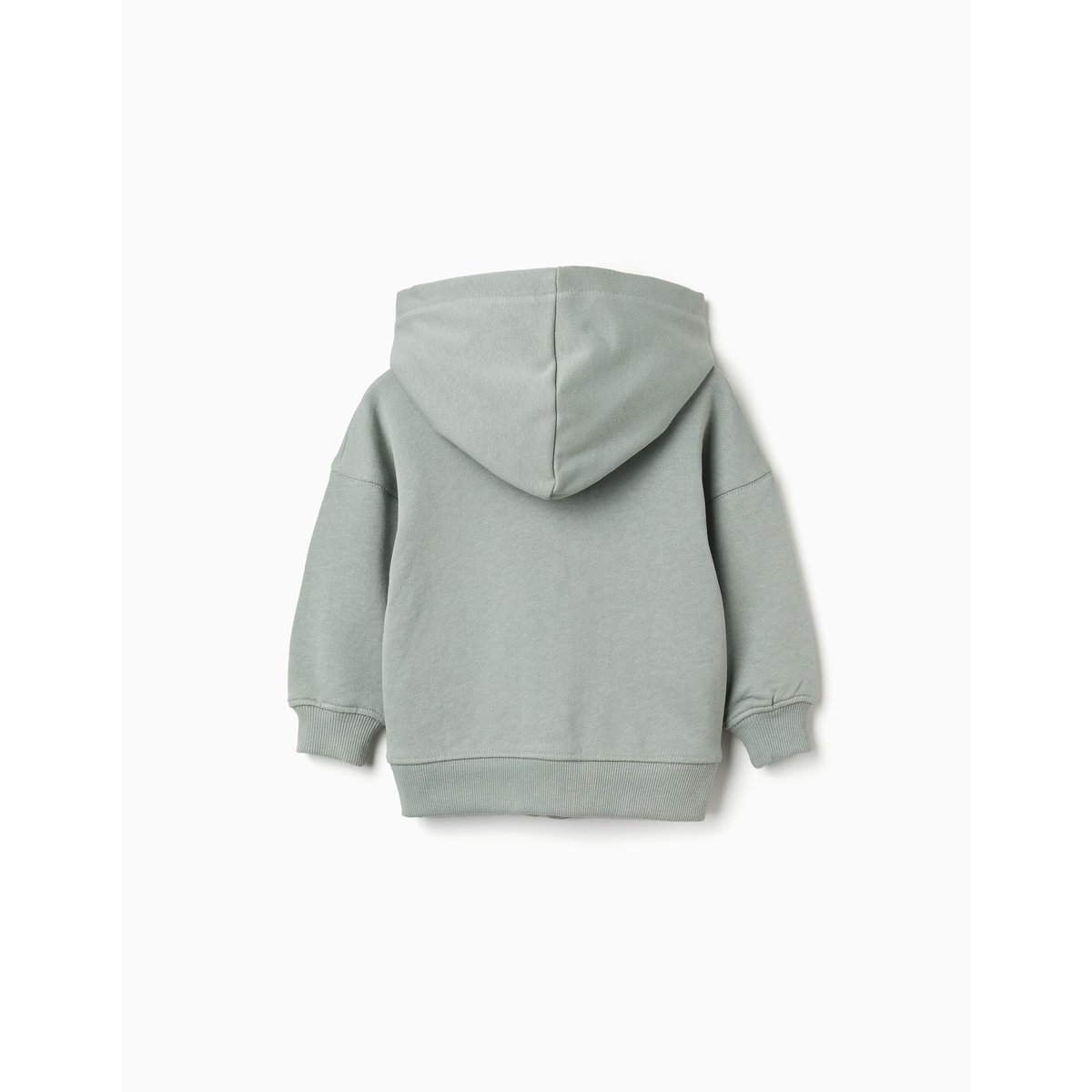 Sweat zippé en coton avec capuche et imprimé ours vert, ZIPPY