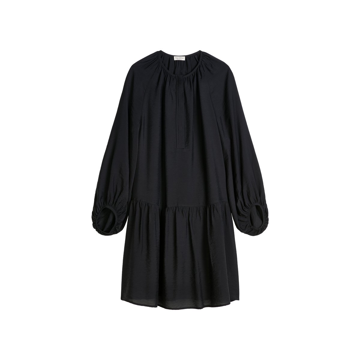 Robe crinkle A-Shape en mélange de viscose bleu foncé, MARC O'POLO