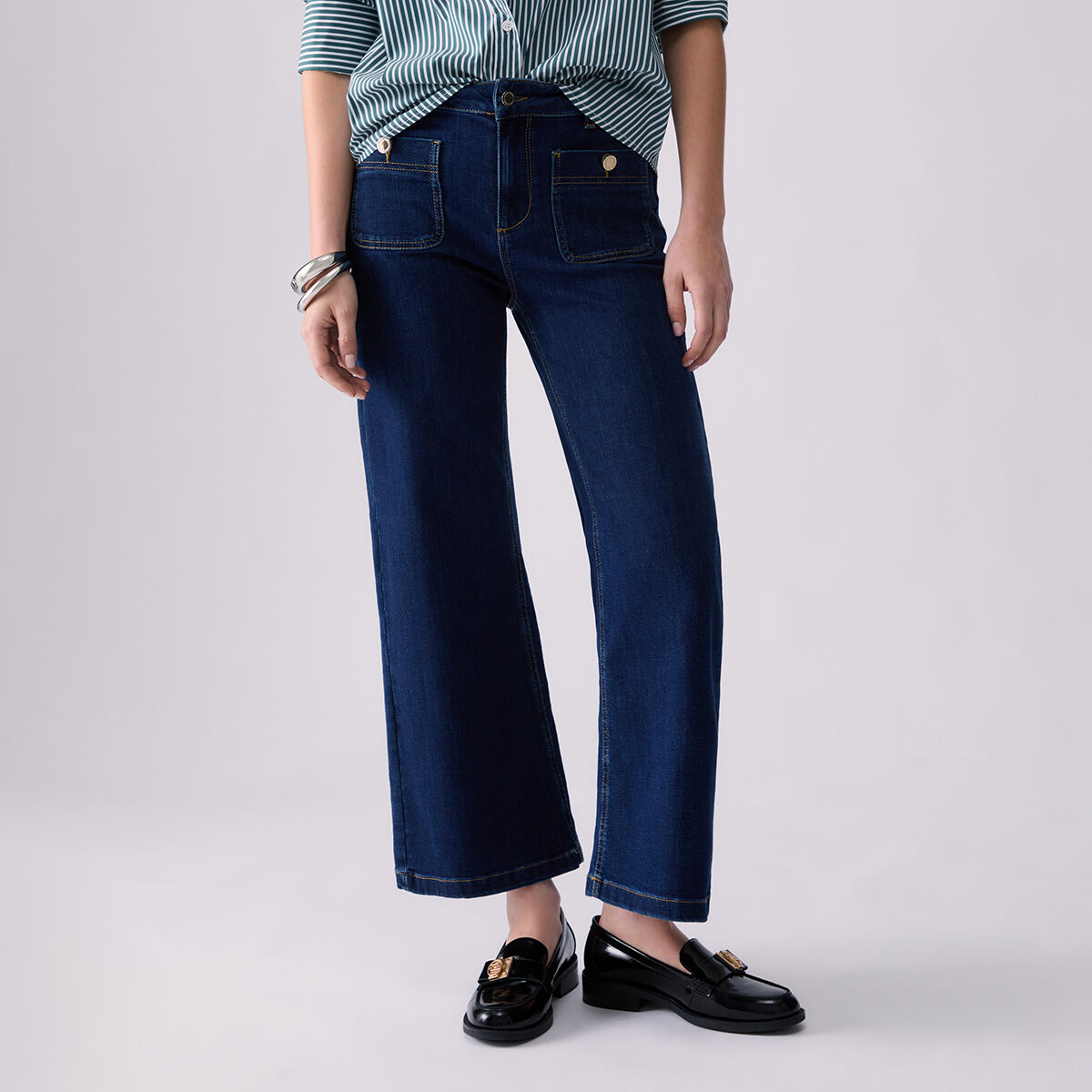 Jean Flare Court denim foncé, LIU JO