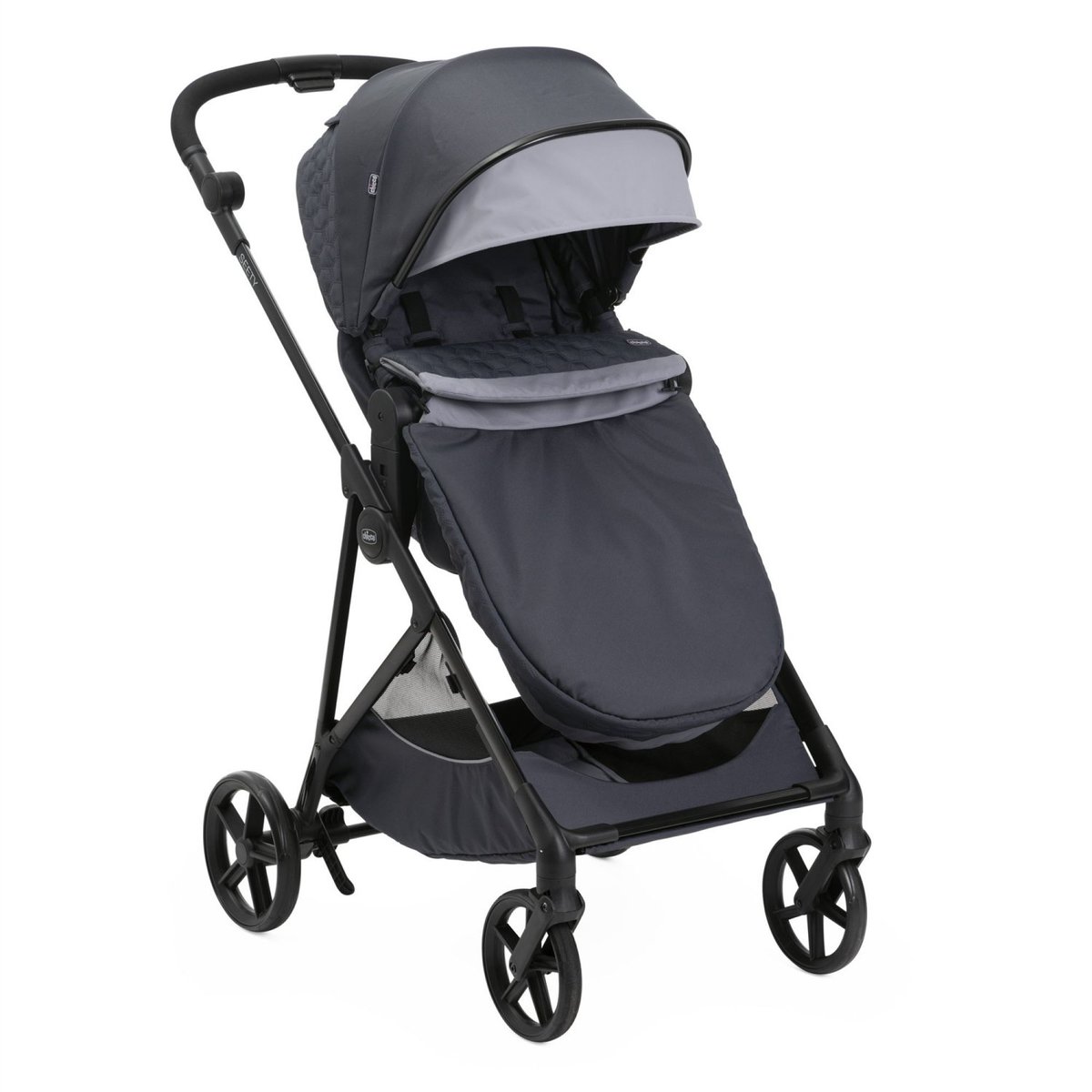 Poussette trio Seety + Siège auto Kory I-Size essential + Nacelle Seety gris, CHICCO