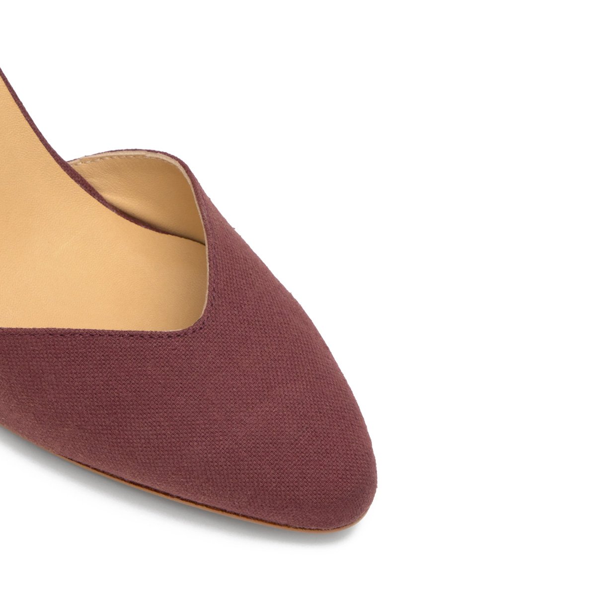 Espadrilles compensées en lin à lacets JUD bordeaux, CASTANER