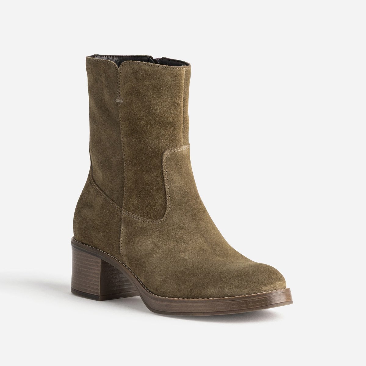 Boots À Talon en cuir NELY taupe, ERAM