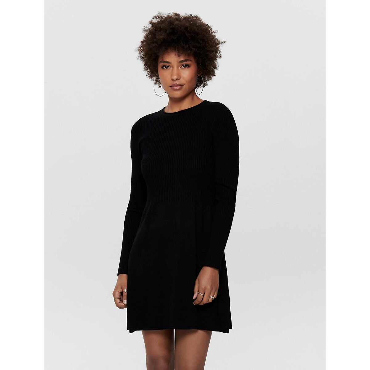 Robe pull évasée noir, ONLY