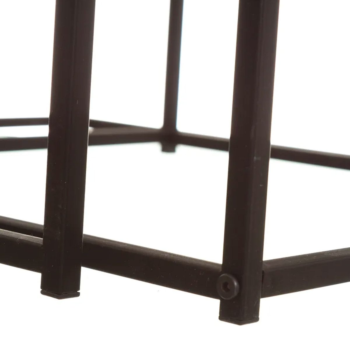 Set de 2 tables basses gigognes bois et métal noir 50x50x50cm bois, WADIGA