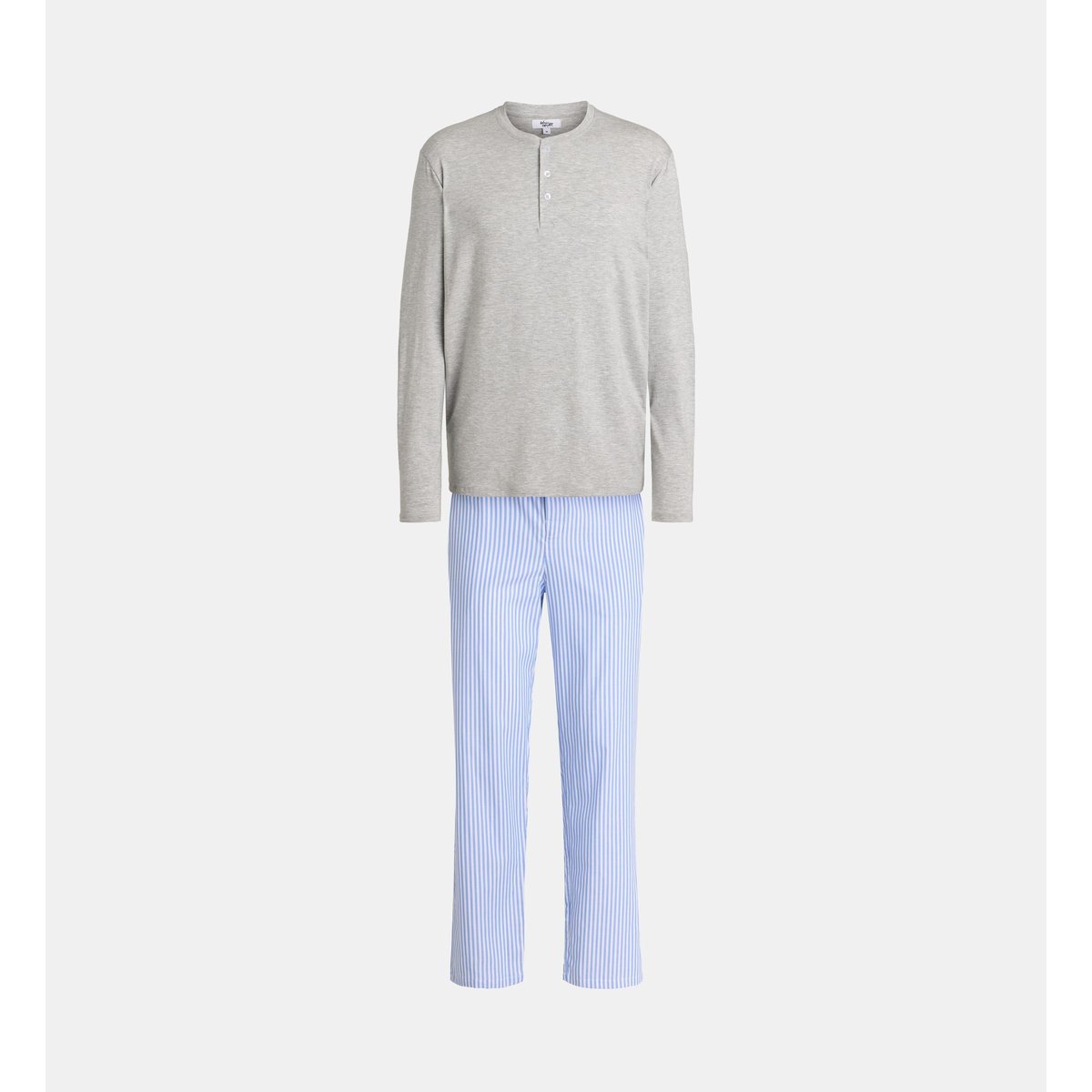 Pyjama long damiel en cootn bio et tencel gris, GALERIES LAFAYETTE