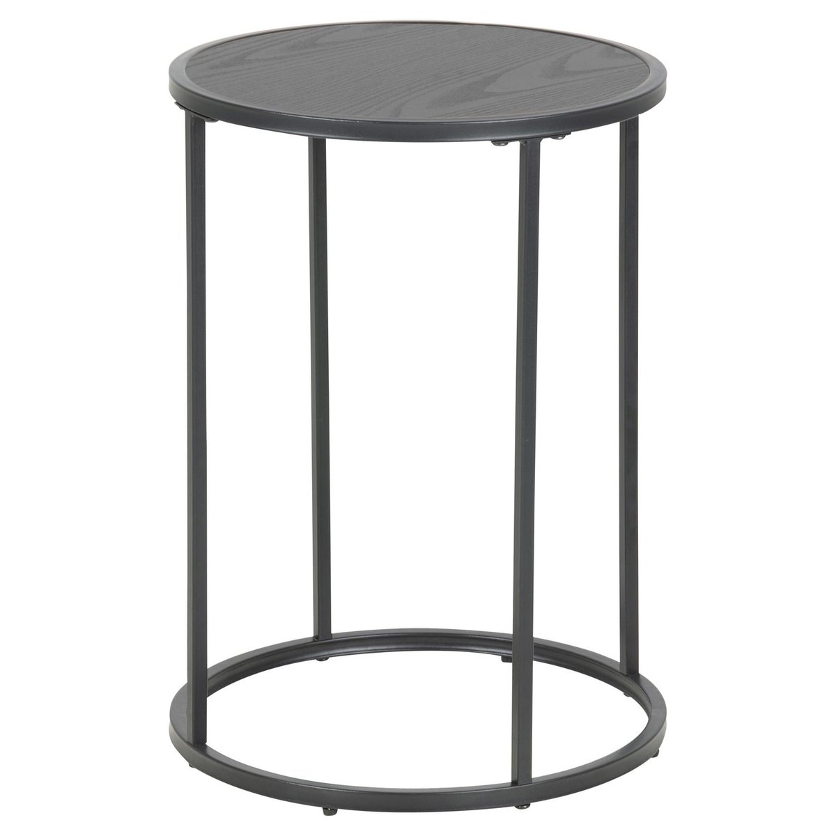 Table d'appoint ronde en métal design industriel SIREINE noir, TOILINUX