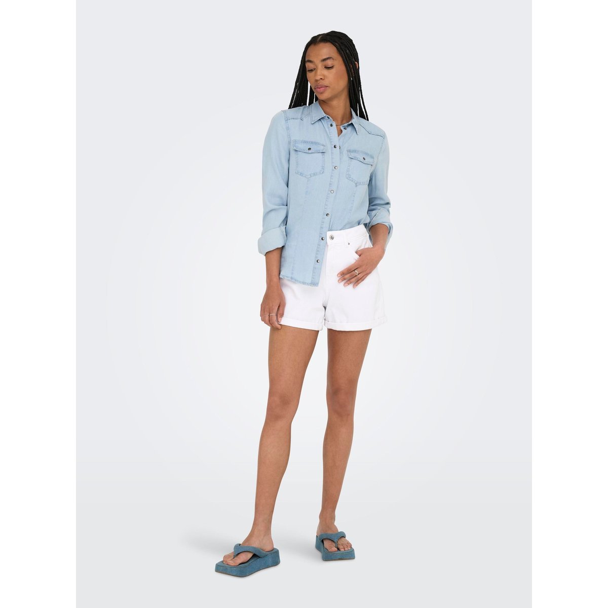 Chemise light blue denim, ONLY