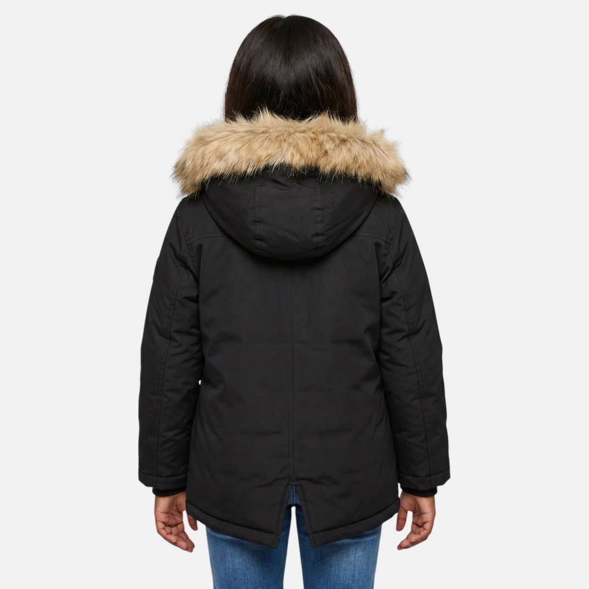 Parka à capuche bordée de fourrure d'imitation, coupe droite et fermeture zippée WINTRY noir, LEE COOPER