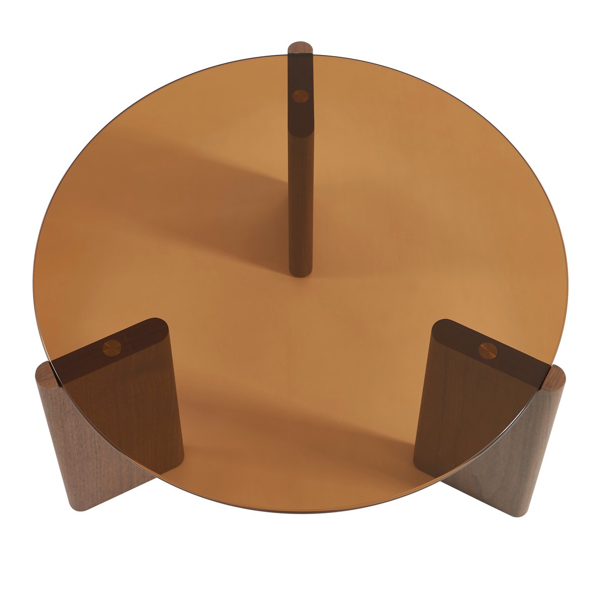 Table basse en verre trempé OLIE caramel et noyer, SORELH