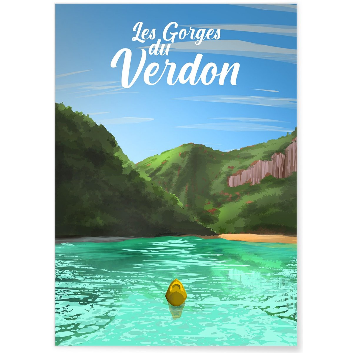 Affiche Les Gorges du Verdon blanc, L'AFFICHERIE