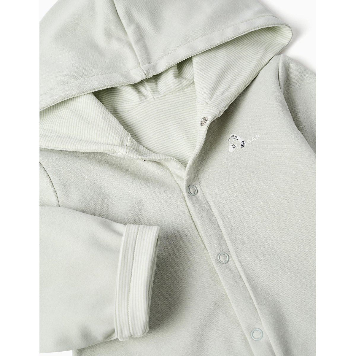 Ensemble 3 pièces en coton à rayures vert clair, ZIPPY