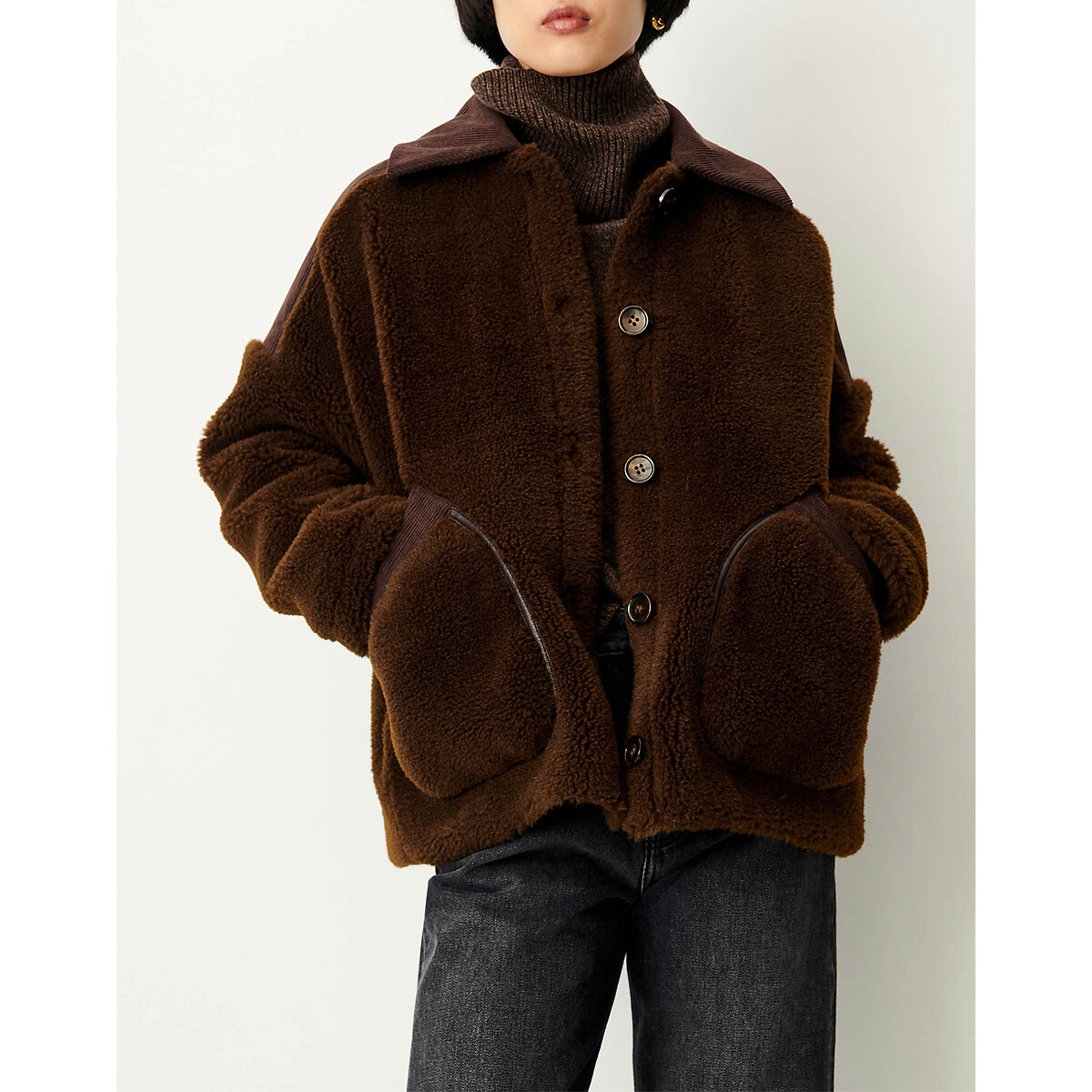 Manteau court en sherpa, ICY ROCKY marron, SESSUN