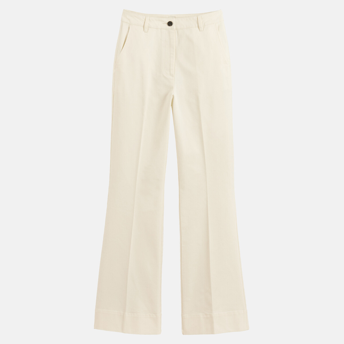 Pantalon flare en coton ivoire, LA REDOUTE COLLECTIONS