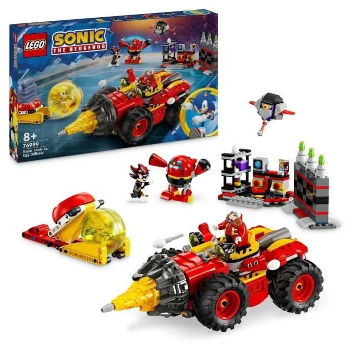 LEGO Sonic The Hedgehog : Super Sonic contre Egg Drillster - Aventure Épique 76999 jaune, LEGO