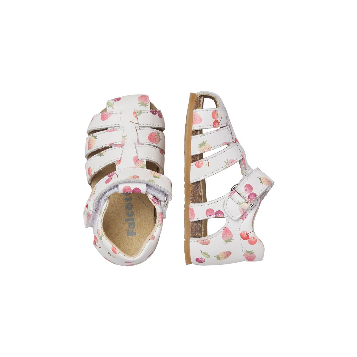 Sandales semi-fermées en cuir ALBY blanc-, FALCOTTO