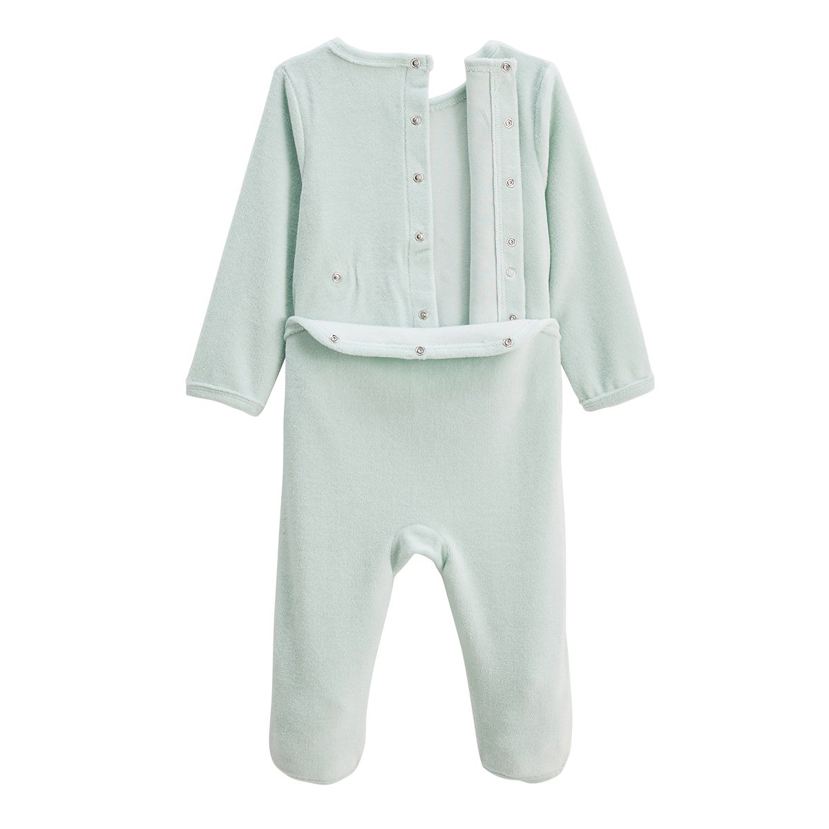 Lot de 2 pyjamas bébé en velours Dina bleu, PETIT BEGUIN