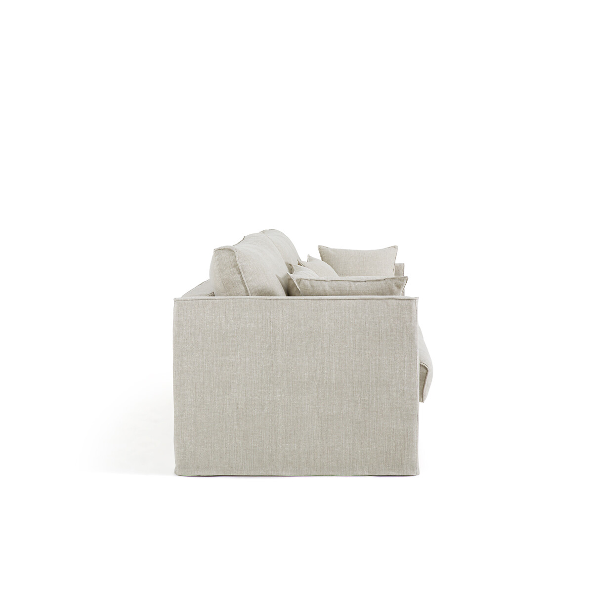 Canapé convertible 3 ou 4 places, en coton/lin, Camille beige, AM.PM