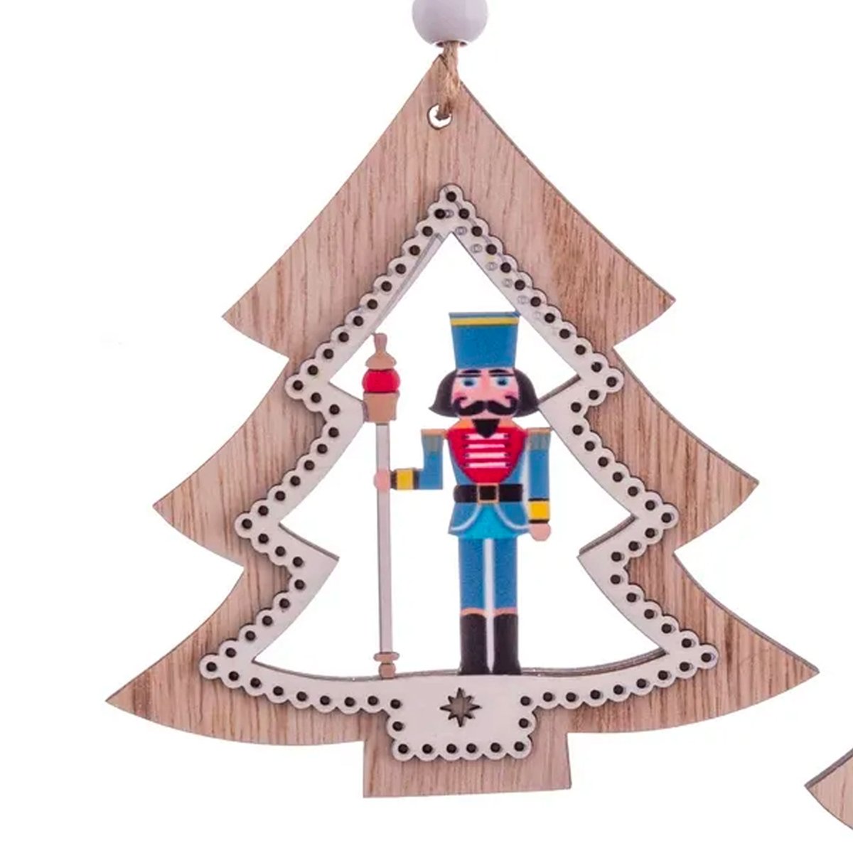 Set de 2 décorations de Noël en bois Soldats casse-noisette - 10x22cm bois, WADIGA