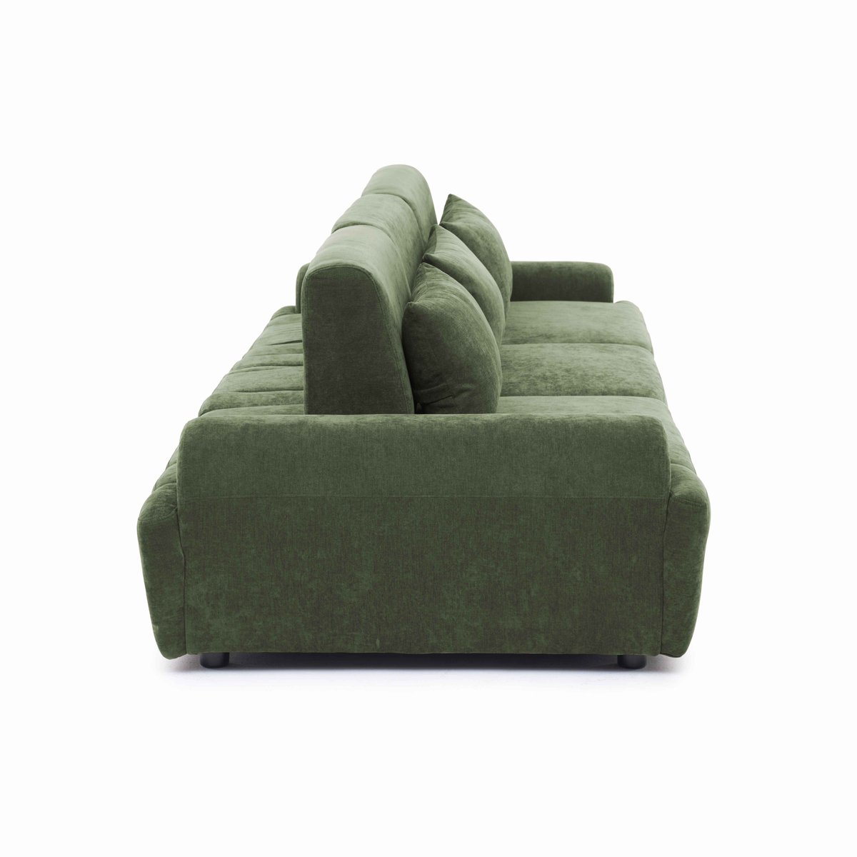 Canapé modulable 3 places en tissu avec coussins dossier ajustable, CALLISTO vert, OVIALA