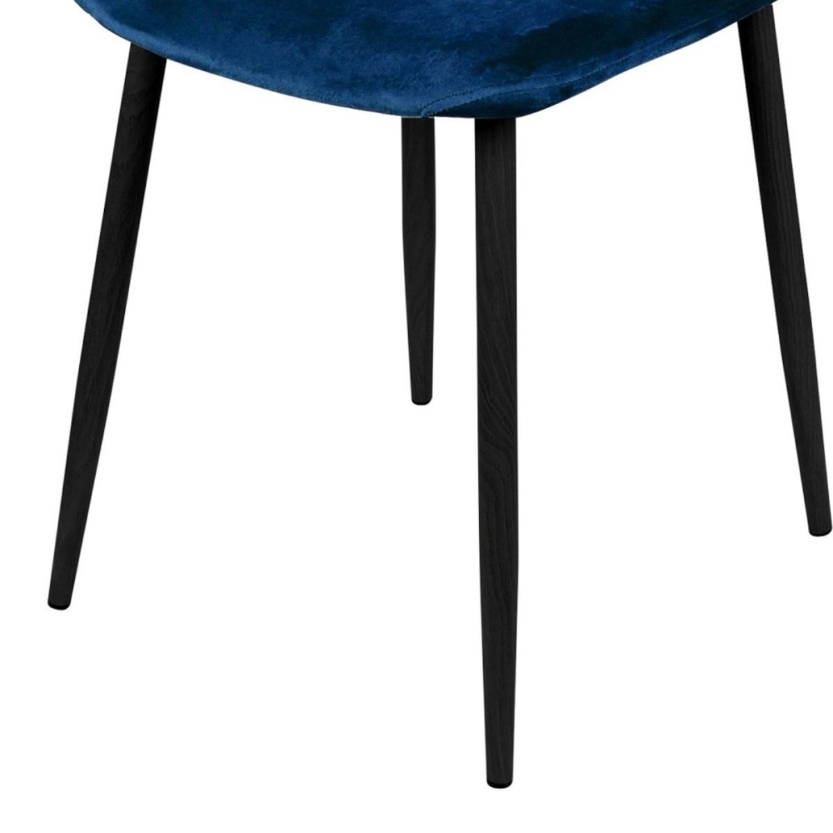 Chaise Velours Bleu Et Pieds Métal bleu, DECORATIE