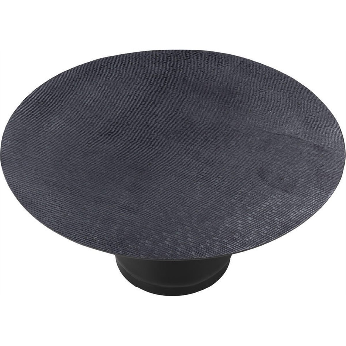 Table basse ronde métal, Plateau texturé bronze noirâtre, RECOLLECTION