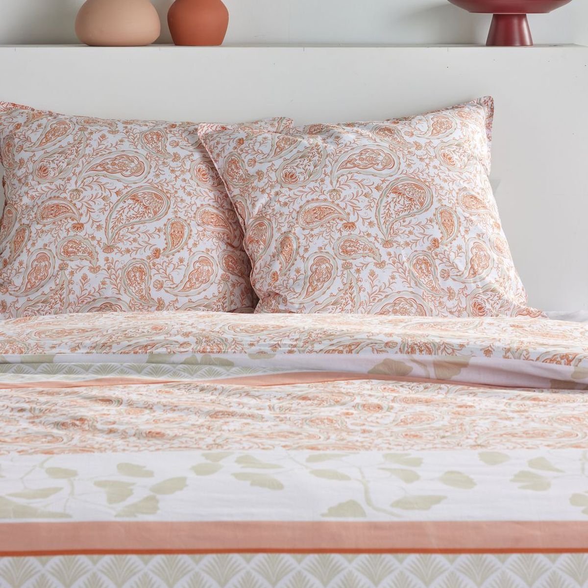 Parure de lit imprimé Floral coton SUNSHINE ELAINE rose, TODAY