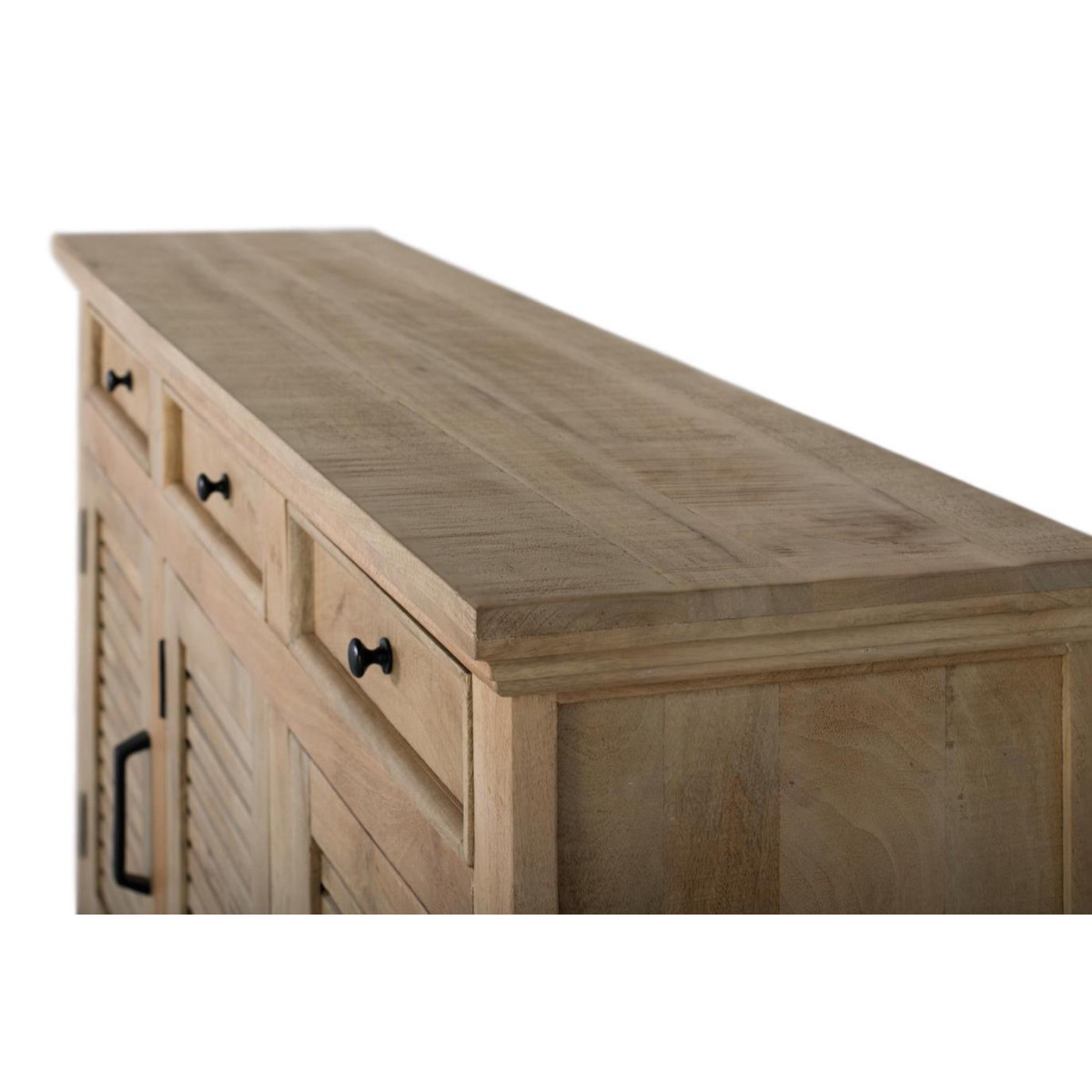 Buffet 3 tiroirs 3 portes Bois Marron - marron, DECORATION D’AUTREFOIS