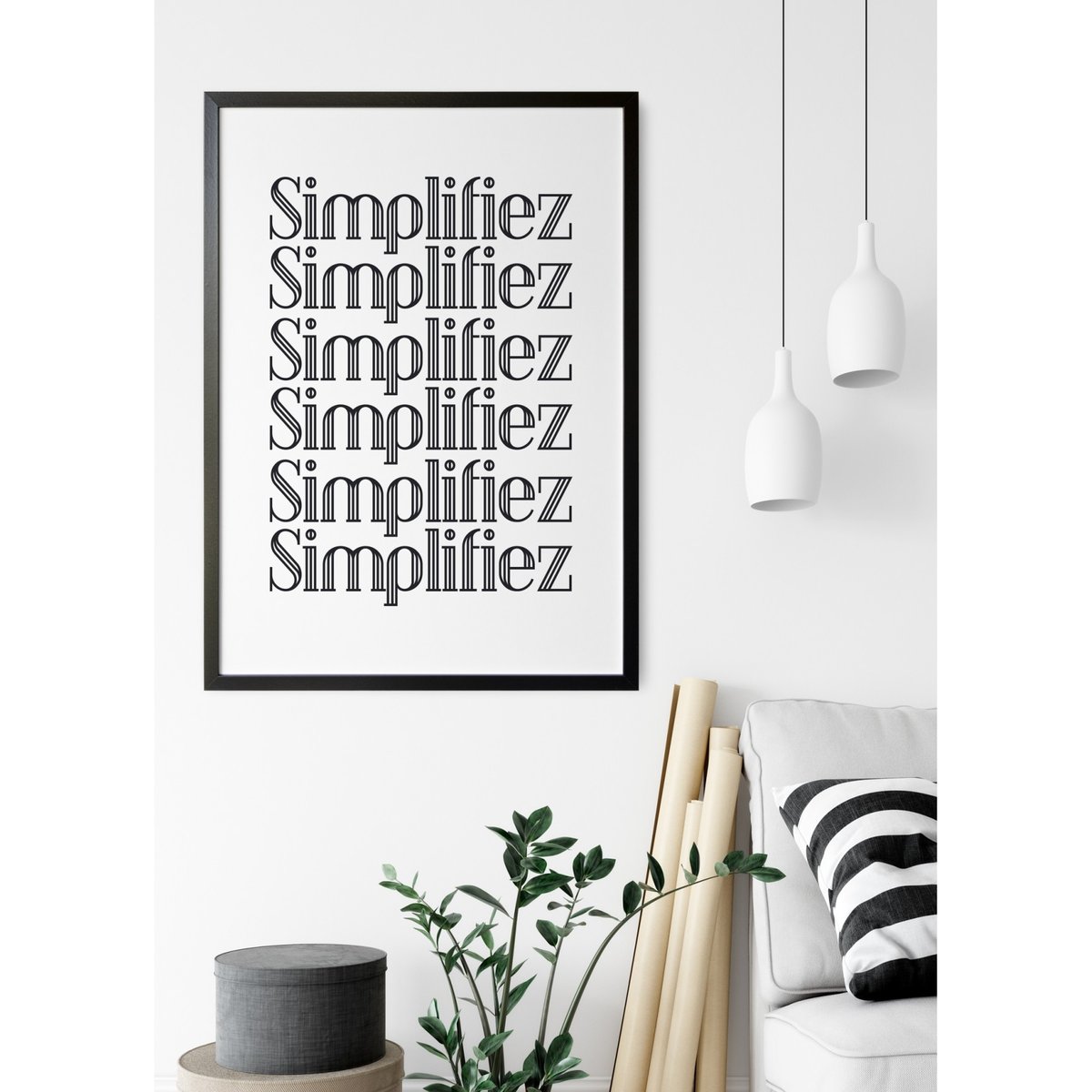 Affiche Simplifiez blanc, L'AFFICHERIE