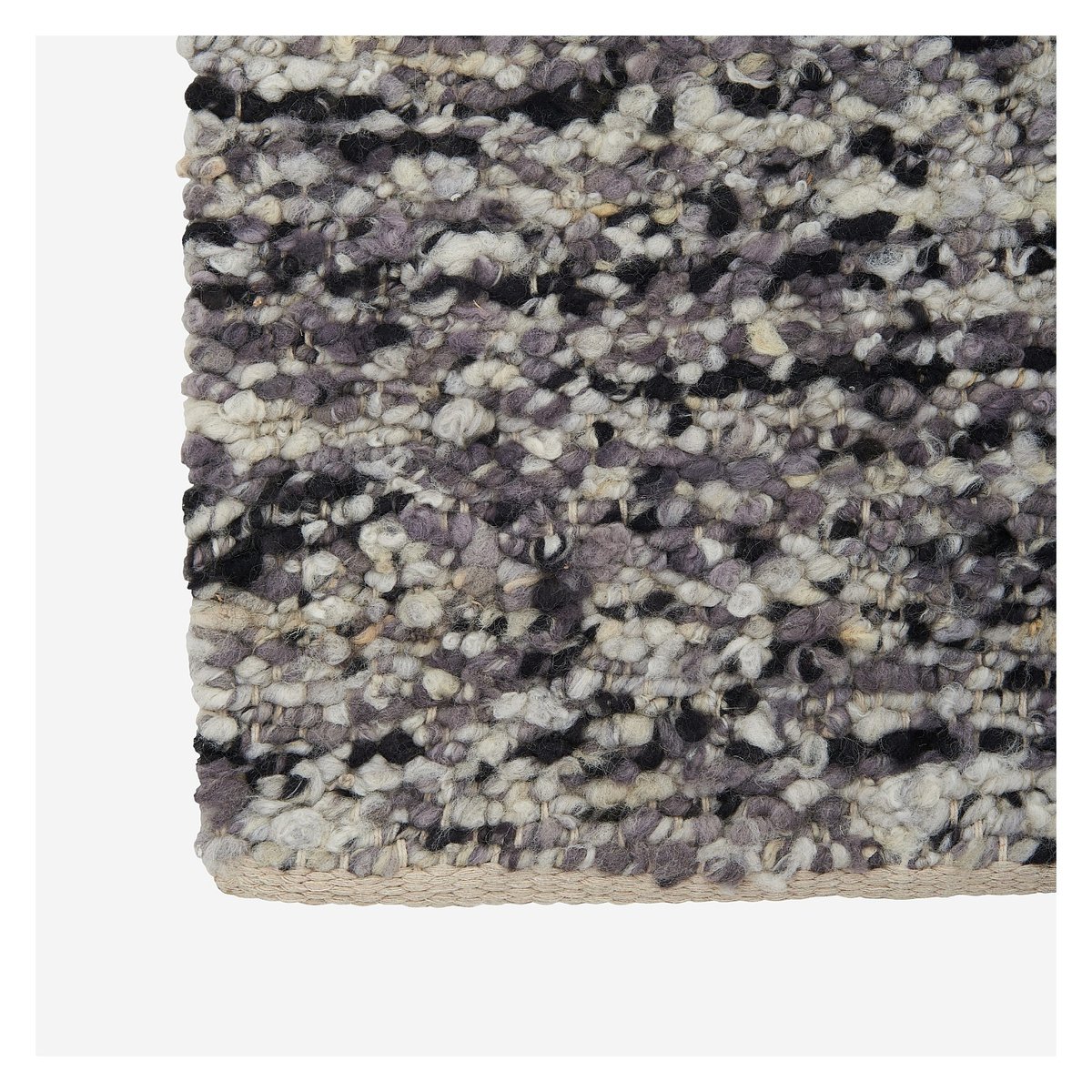 Tapis tissé en laine BENOITE gris, HABITAT