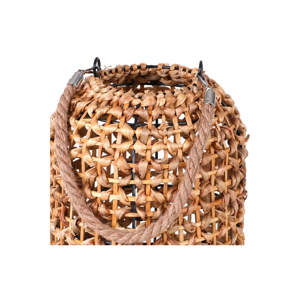 Lanterne en rotin et jute - 20x20x29cm bois, URBAN LIVING