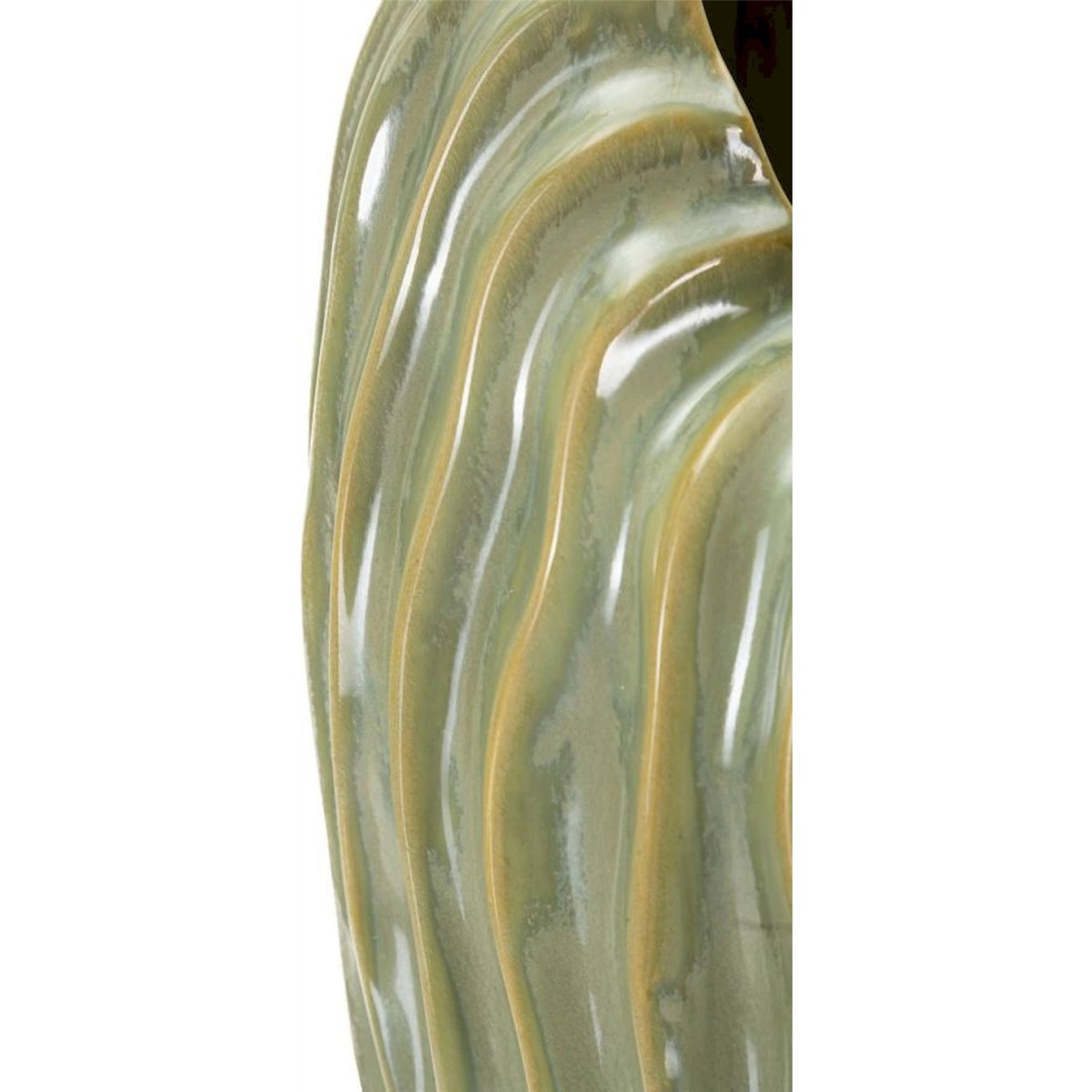 Vase en céramique relief ondulé MODERN vert, RECOLLECTION