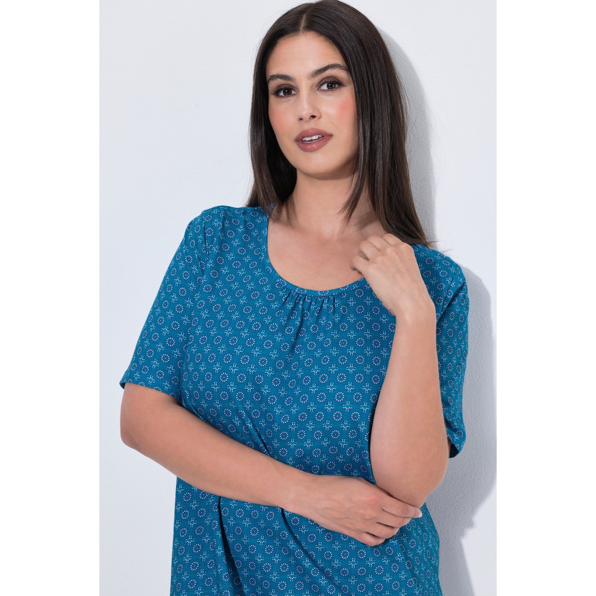 Chemise de nuit / grand T-shirt à motif pétrol, ULLA POPKEN