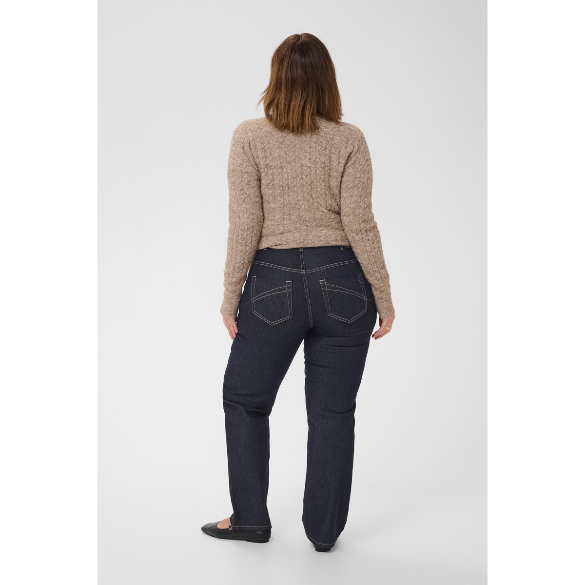 Jeans bleu dark blue unwashed denim, KAFFE CURVE