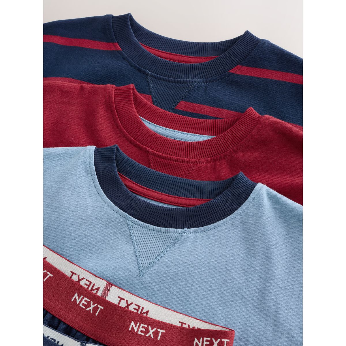 Pyjama short, lot de 3 rouge/bleu/marine, NEXT