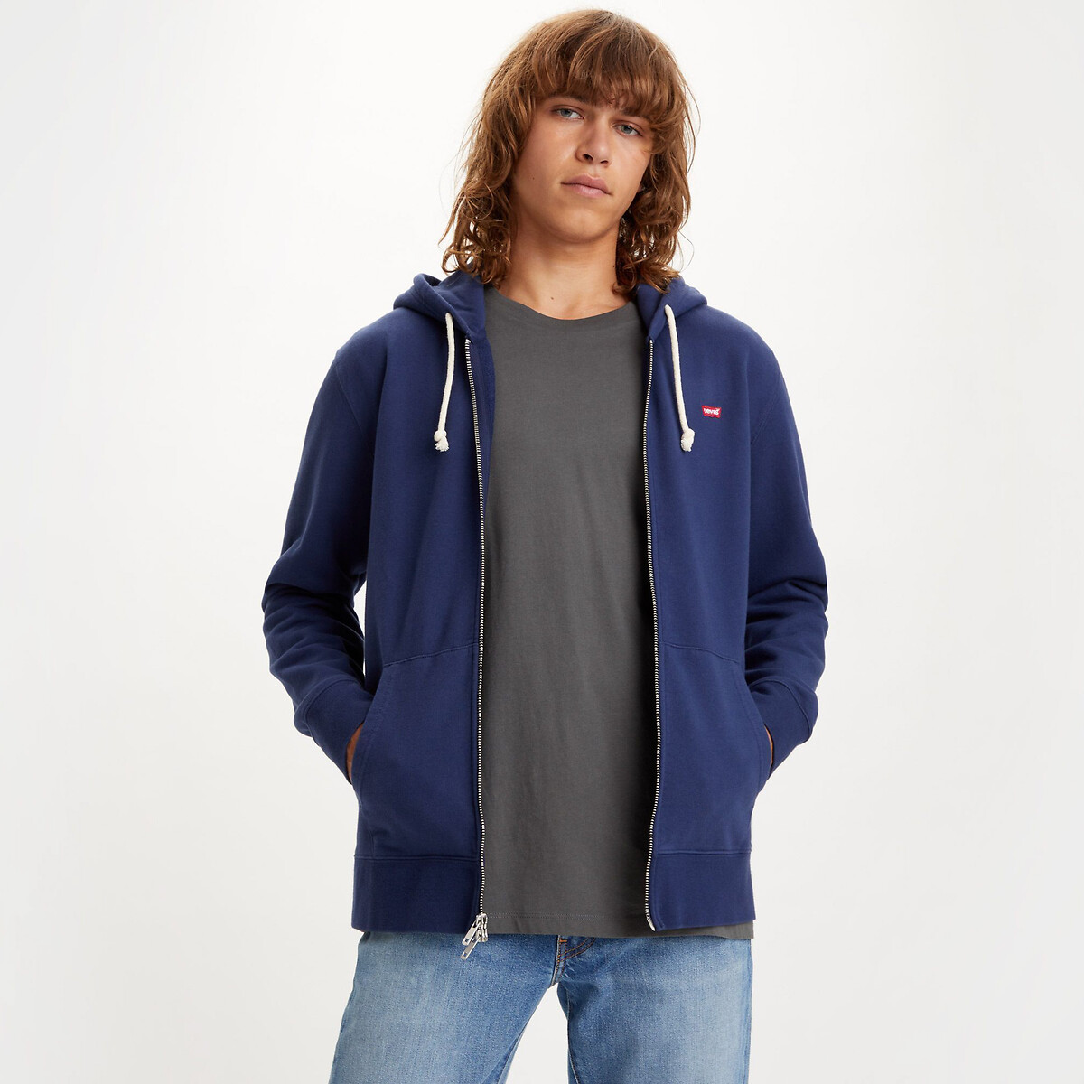 Zip-up hoodie New Original marineblauw, LEVI'S