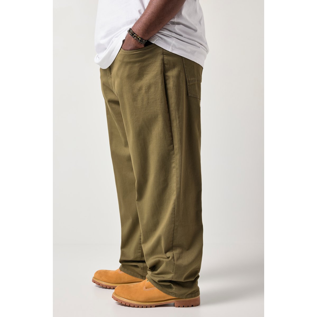 Pantalon en sergé, 5 poches vert sapin, STHUGE