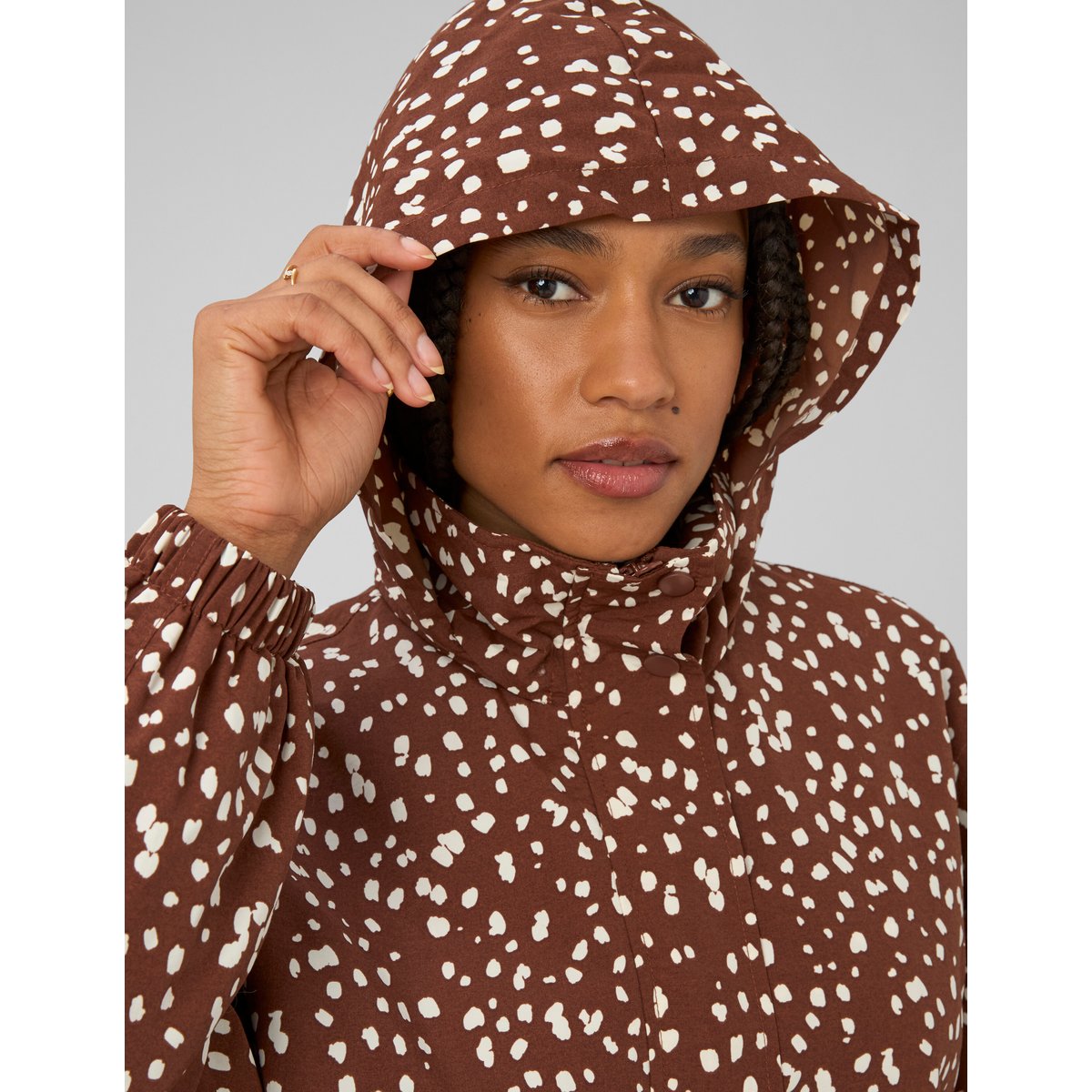 Blouson léger imprimé marron, BZB