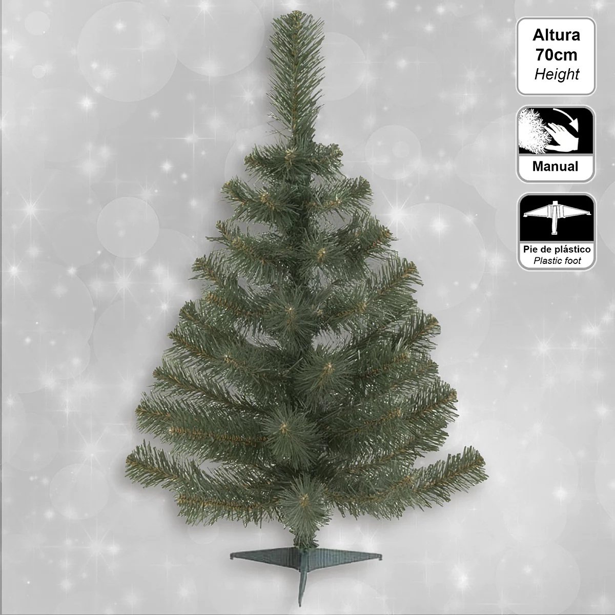 Sapin de Noël avec pied en plastique vert, EDEN