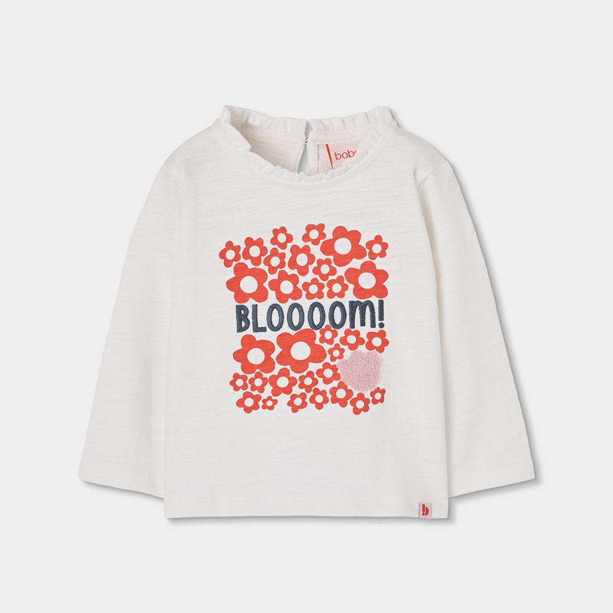 T-shirt fille imprimé fleurs blanc, BOBOLI