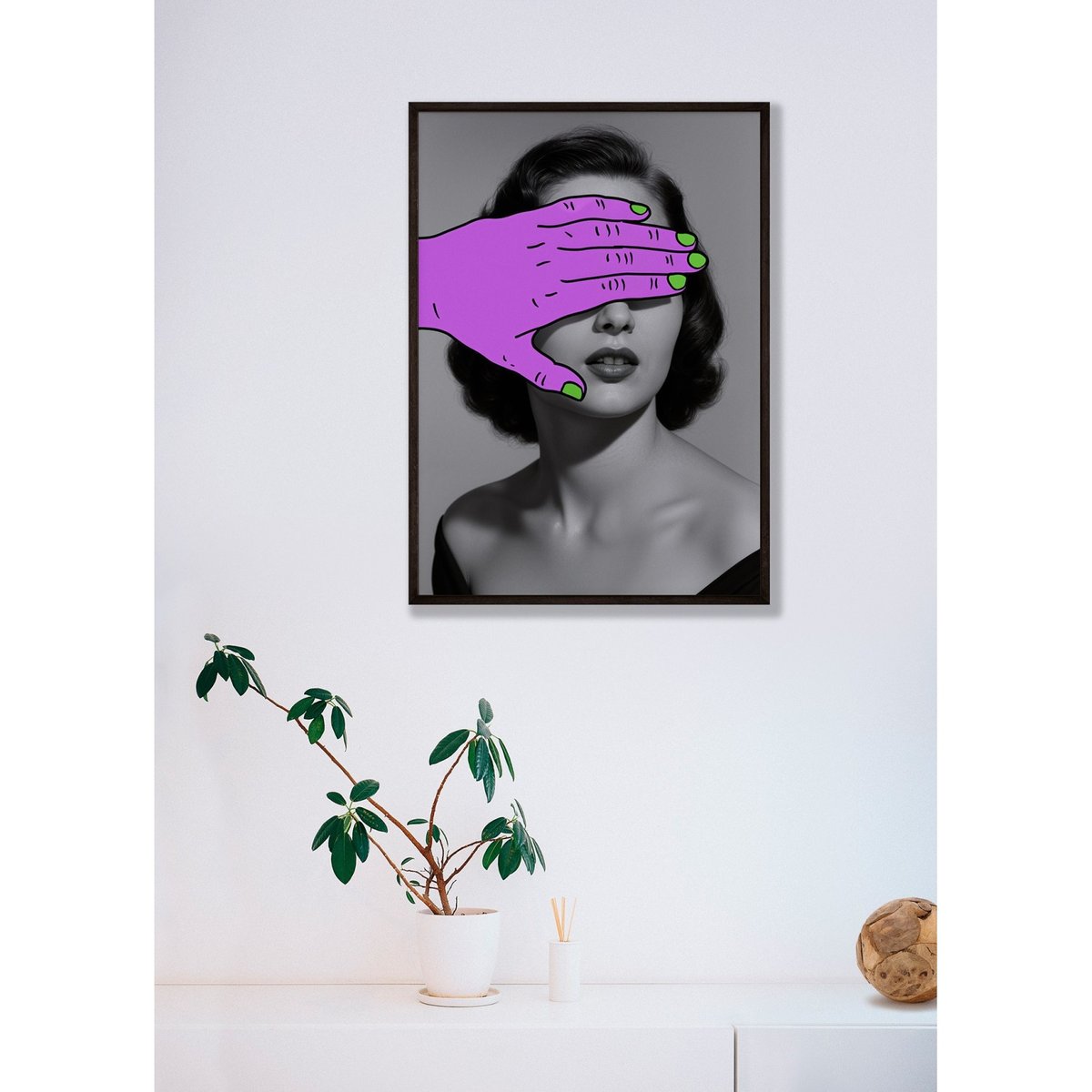 Affiche Main violette blanc, L'AFFICHERIE