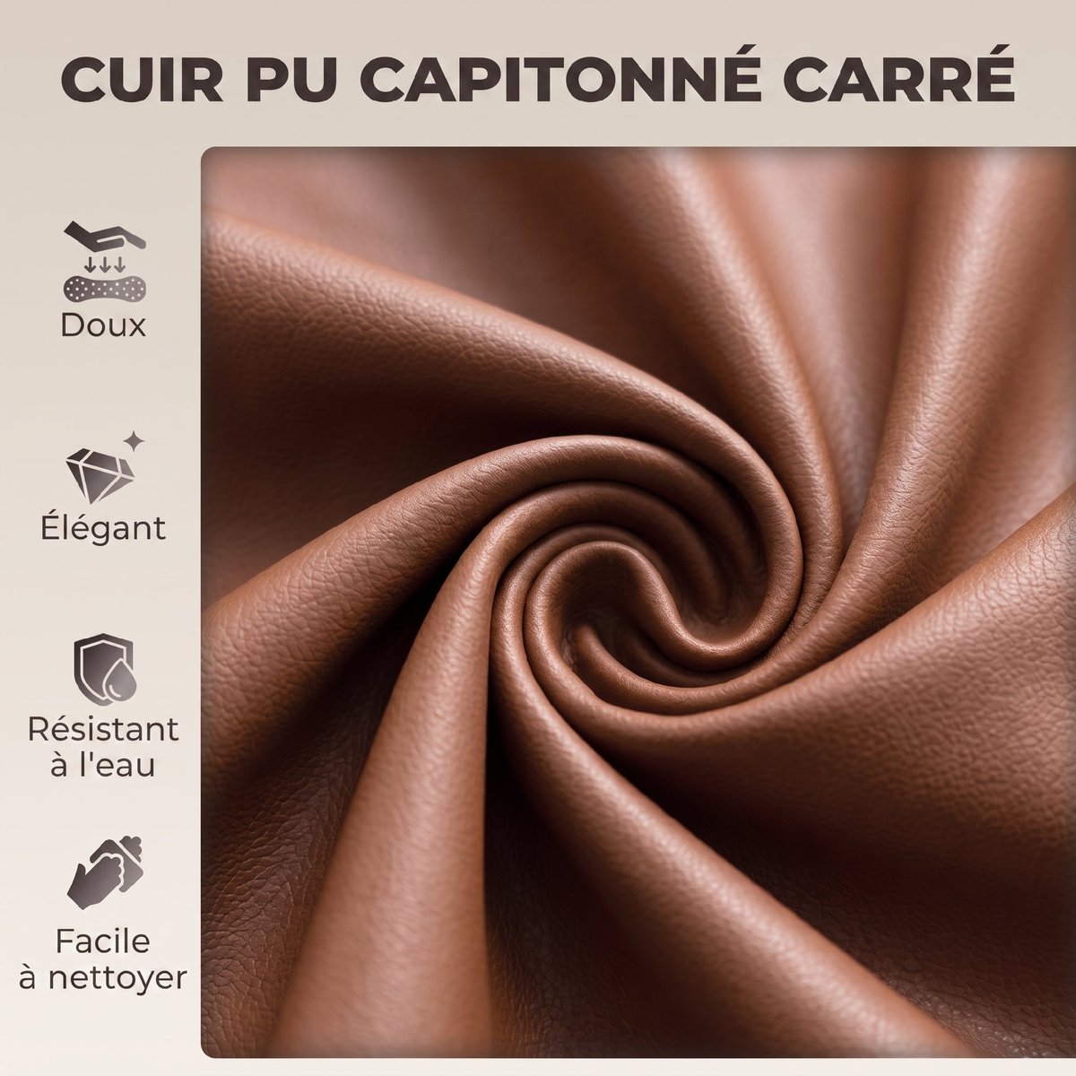 Tabouret de bar PU Marron marron foncé, noir, HOMCOM