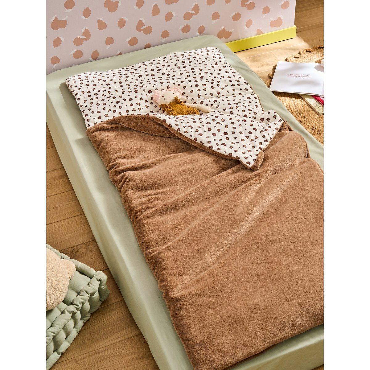 Sac de couchage polaire léopard noisette, VERTBAUDET