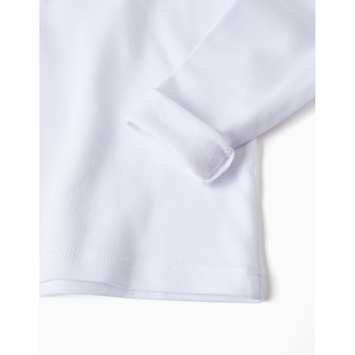 Lot de 3 T-shirts maillot de corps à manches longues en coton peigné blanc, ZIPPY