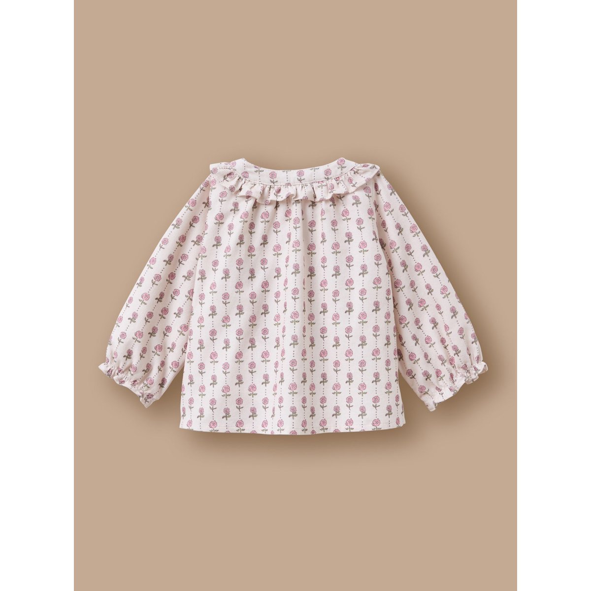 Blouse imprimée col volanté imprimé rosie, CYRILLUS
