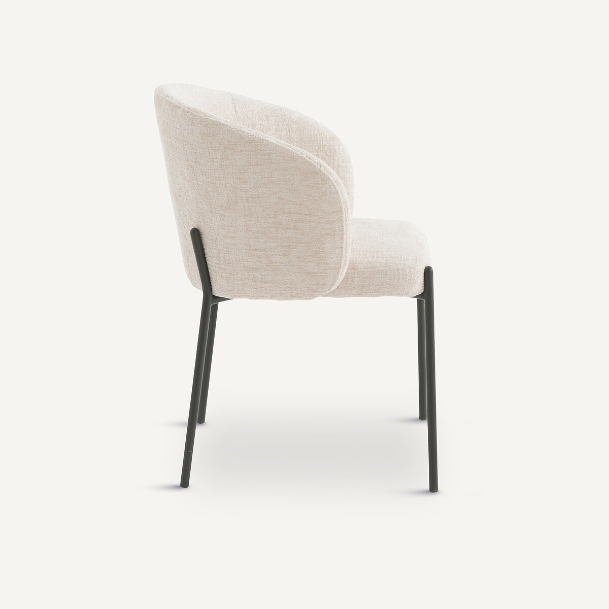 Fauteuil de table velours chenille, Kinna albatre, AM.PM