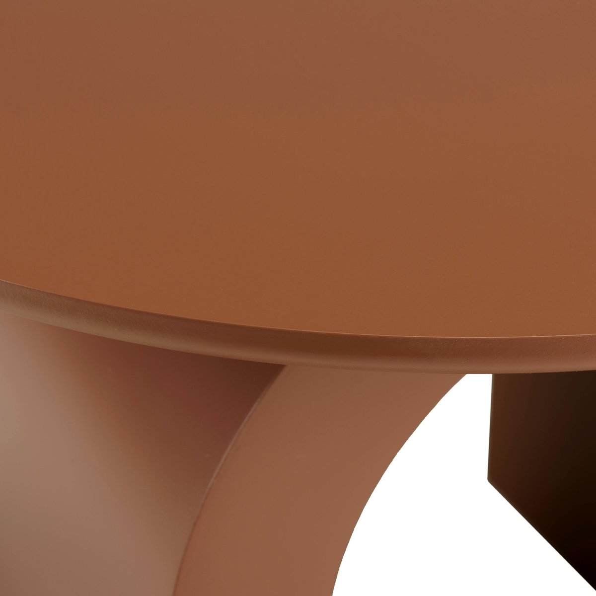 Table basse ronde en bois laqué terracotta D60cm CASTILLE terracotta, PIER IMPORT