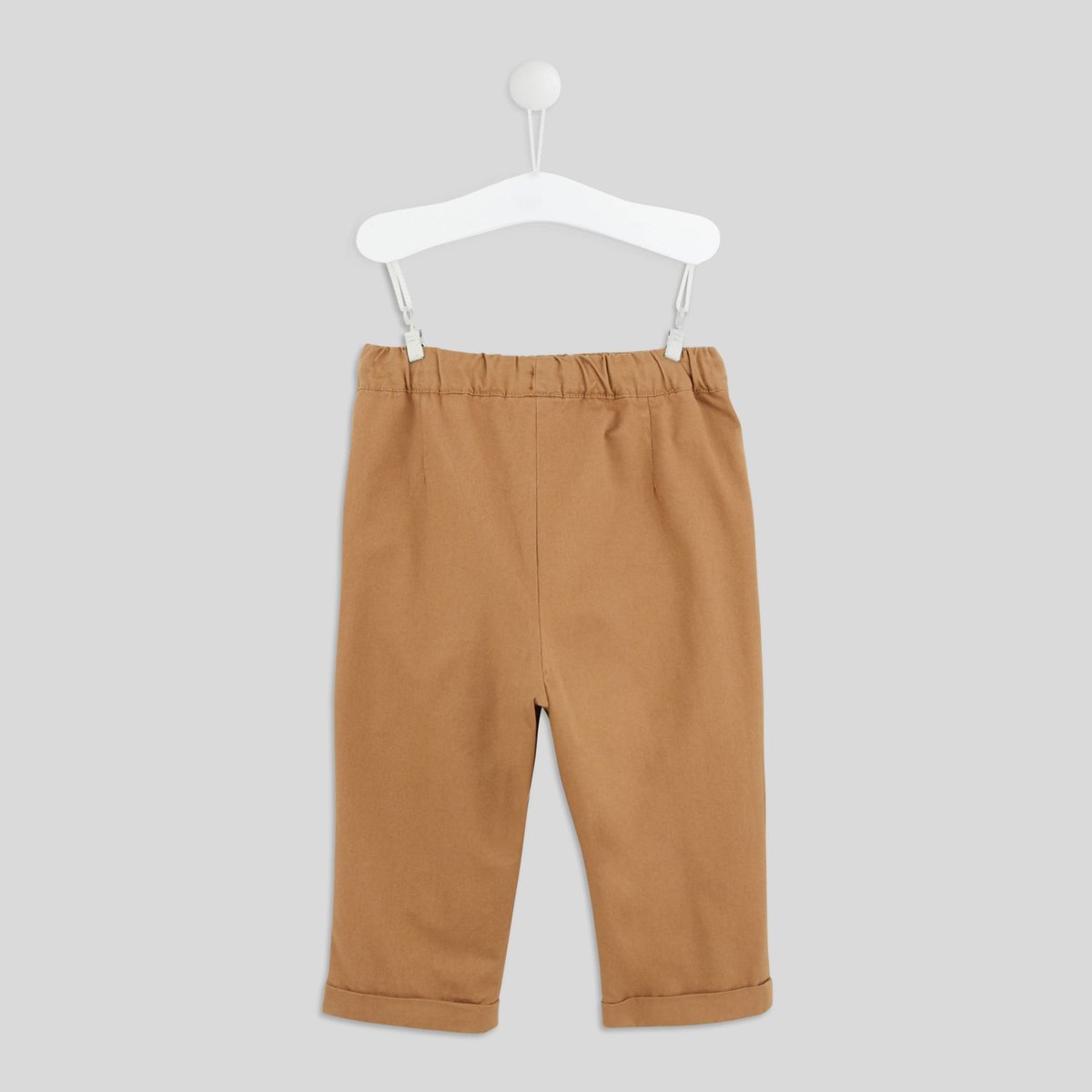 Pantalon en twill uni, certifié OEKO-TEX cappuccino, BOUT'CHOU